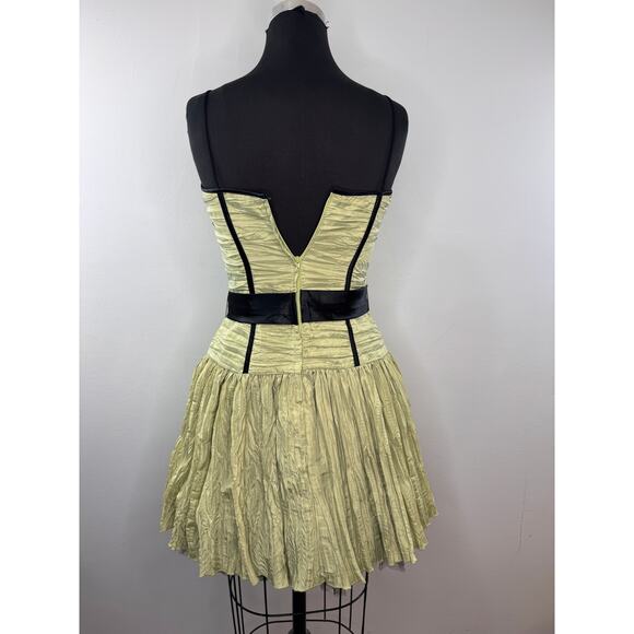 Vintage Jessica McClintock Gunne Sax Green Prom Dress Crinkled Tulle Size 7 USA - Picture 6 of 9